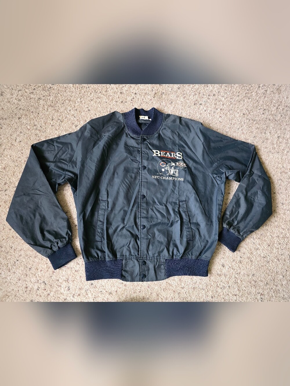 Chicago Bears Navy NFC Champions Bomber Jacket 1983